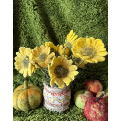 Wunderschöne gefilzte Sonnenblume Herbstdeko Erntedankfest