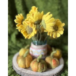 Wunderschöne gefilzte Sonnenblume Herbstdeko Erntedankfest