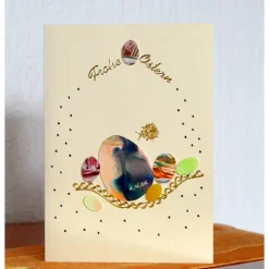 Wunderschöne Osterkarte als Unikat mit Encaustic-Malerei