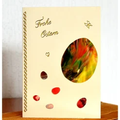 Wunderschöne Osterkarte als Unikat mit Encaustic-Malerei