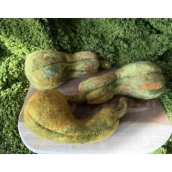 Wundervolle gefilzte Kürbisse Flaschenkürbis Herbstdeko Erntedankfest Wollfilzkürbis