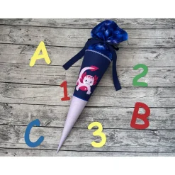 wundervolle Schultüte / Zuckertüte in Blau Flieder mit Axolotl Meer Ozean