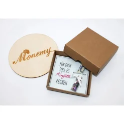 Wunscherfüller aus Filz mit Geldschlitz & Konfetti-Fläschchen - originelles Geldgeschenk in Geschenkbox