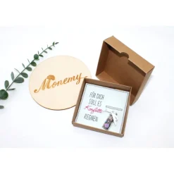 Wunscherfüller aus Filz mit Geldschlitz & Konfetti-Fläschchen - originelles Geldgeschenk in Geschenkbox