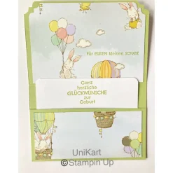 Wunscherfüller Geldkarte Gutscheinkarte - Geburt Baby Taufe Babyparty UniKat Handarbeit Stampin'Up