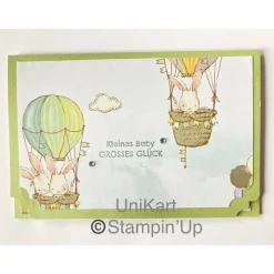 Wunscherfüller Geldkarte Gutscheinkarte - Geburt Baby Taufe Babyparty UniKat Handarbeit Stampin'Up