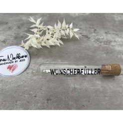 Wunscherfüller inkl. Holzverpackung, Geldgeschenk, Deko, Reagenzglas, Wünsche werden wahr
