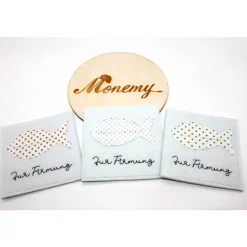 Wunscherfüller zur Firmung - Filzverpackung mit Fisch für Geld oder Gutschein - handgemacht mit Stickerei & Box