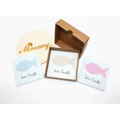 Wunscherfüller zur Taufe  aus weißem Filz mit Fisch-Applikation - Geldgeschenk oder Gutscheinverpackung in Geschenkbox