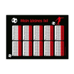 1x1 Lernposter | Fußballspieler rot