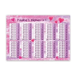 1x1 Lernposter | Pastell Herzchen - pink