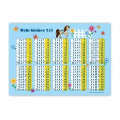 1x1 Lernposter | Pony blau