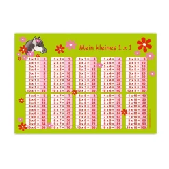 1x1 Lernposter | Pony Blumen - grün