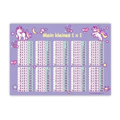 1x1 Lernposter | Regenbogen Einhorn - lila