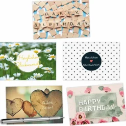 20x moderne Glückwunschkarten (DIN A6)