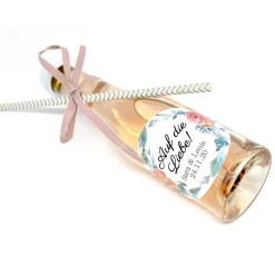 10x o. 3x Flaschenetiketten zur Hochzeit Gastgeschenke JGA Junggesellinnenabschied Piccolo Sekt mit Namen und Datum Land