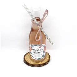 10x o. 3x Flaschenetiketten zur Hochzeit Gastgeschenke JGA Junggesellinnenabschied Piccolo Sekt mit Namen und Datum Land