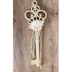 XL Deko Schlüssel mit Trockenblumen zur Hochzeit, Jubiläum oder zum Einzug