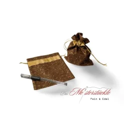 XXL Adventskalender-Säckchen handgefertigt – braun beige gold – Geschenkbeutel zum Befüllen, nachhaltig & vegan