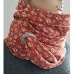 XXL Dreiecktuch  / Musselin Double Gauze / Rostrot mit weißen Regenbögen / Schaltuch / Halstuch/ Wickelschal/ Loop