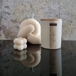 XXL Knotenkerze - Stylisch und Ästhetisch I Handgefertigte I Sojawachskerze I Geschenkidee I Wohnkultur