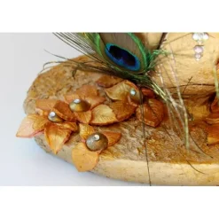 XXL Osterei PFAUEN-EI Ostergeschenk in Gold ausgefallenes Künstler-Ei Osterei Osterdekoration Riesenei