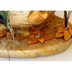 XXL Osterei PFAUEN-EI Ostergeschenk in Gold ausgefallenes Künstler-Ei Osterei Osterdekoration Riesenei