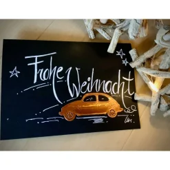 XXL -WEIHNACHTSKARTE - Auto aus  Kuperfolie gestanzt, handgeschrieben, Klappkarte mit Umschlag