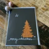 XXL -WEIHNACHTSKARTE - Tannenbaum aus Kuperfolie gestanzt, handgeschrieben, Klappkarte mit Umschlag