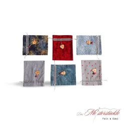 XXL-Adventskalender-Säckchen handgefertigt rot grau Geschenkbeutel Weihnachtstüten