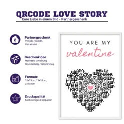 You are my valentine | Personalisiertes QrCode Bild | Valentinstag | Eure Liebe in einem Bild