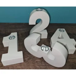 Zahlen 0-9 in weiß - Pastelltöne möglich