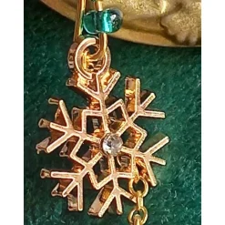 Zarte SCHNEEFLOCKEN-Ohrringe echter TÜRKIS Edelstein Geburtsstein DEZEMBER SKORPION, Winter Braut Kinder Schmuck goldf.