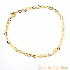 Zartes Herzarmband aus vergoldetem Sterling Silber, jede Länge machbar