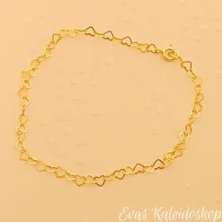 Zartes Herzarmband aus vergoldetem Sterling Silber, jede Länge machbar