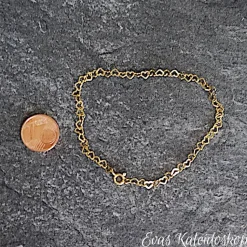 Zartes Herzarmband aus vergoldetem Sterling Silber, jede Länge machbar