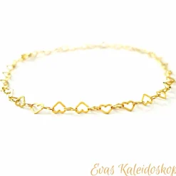 Zartes Herzarmband aus vergoldetem Sterling Silber, jede Länge machbar