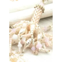 Zauberhafte beadwork Ohrringe, Glasperlenschmuck, weiß, rosa, Braut, Hochzeit – Geschenkidee für Frauen