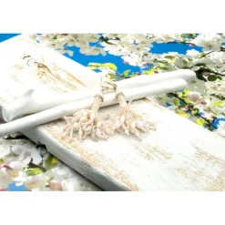 Zauberhafte beadwork Ohrringe, Glasperlenschmuck, weiß, rosa, Braut, Hochzeit – Geschenkidee für Frauen