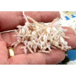 Zauberhafte beadwork Ohrringe, Glasperlenschmuck, weiß, rosa, Braut, Hochzeit – Geschenkidee für Frauen