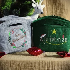 Zauberhafte Filz-Geschenktaschen für die Weihnachtszeit – liebevoll genäht und bestickt, auch personalisierbar