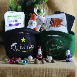 Zauberhafte Filz-Geschenktaschen für die Weihnachtszeit – liebevoll genäht und bestickt, auch personalisierbar