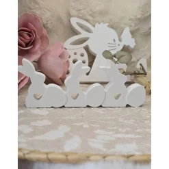 Zauberhafte Frühlingsdeko handgemacht aus Raysin – Osterhase & Osterhäschen mit Eiern