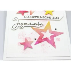 Zauberhafte Jugendweihekarte mit Sternen, Glückwunschkarte zur Jugendweihe