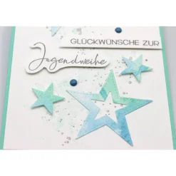 Zauberhafte Jugendweihekarte mit Sternen, Glückwunschkarte zur Jugendweihe