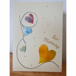 Zauberhafte Karte mit Herzchen zum Muttertag - handgemalt – Design  Ulrike Kröll