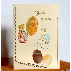 Zauberhafte Osterkarte als Unikat mit Encaustic-Malerei