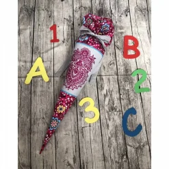 zauberhafte Schultüte Glitzer Blumen Pink