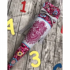 zauberhafte Schultüte Glitzer Blumen Pink