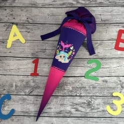 zauberhafte Schultüte Lila Beere Pink mit Meerjungfrau